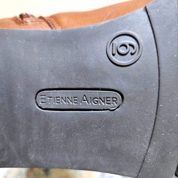Etienne Aigner Chastity Equestrian Embossed Riding Women's Boots Leather Upper 6 - Picture 9 of 12